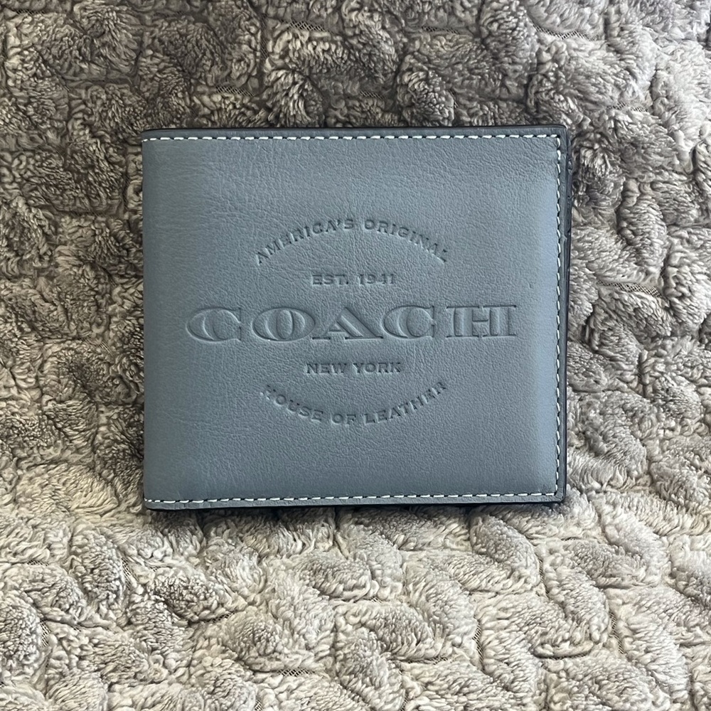 Coach Blue Leather Men's Card Holder